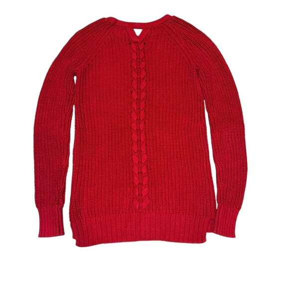Tahari Red Sparkly Cable Knit Sweater Girls L 14 - Picture 2 of 5